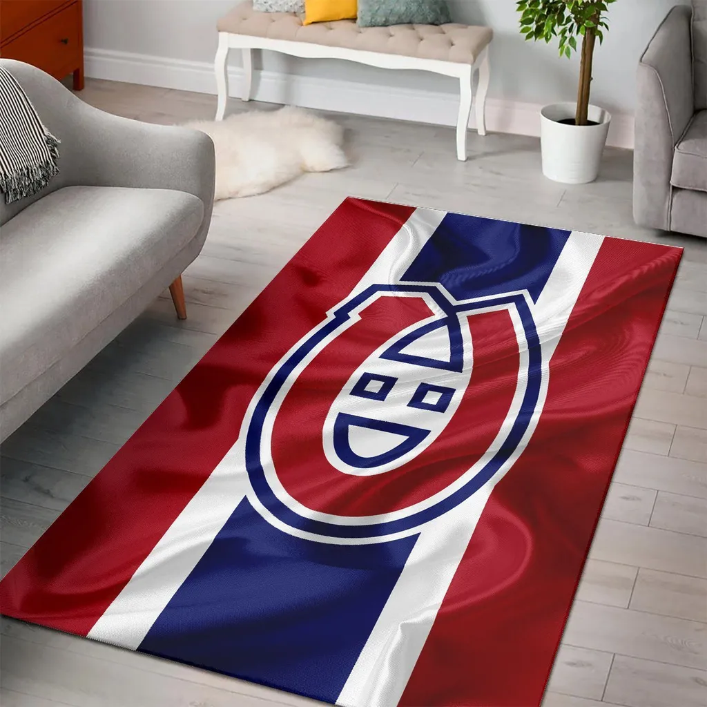 Striped Area Rug Modern Geometric Design for Living Room Blue and Red