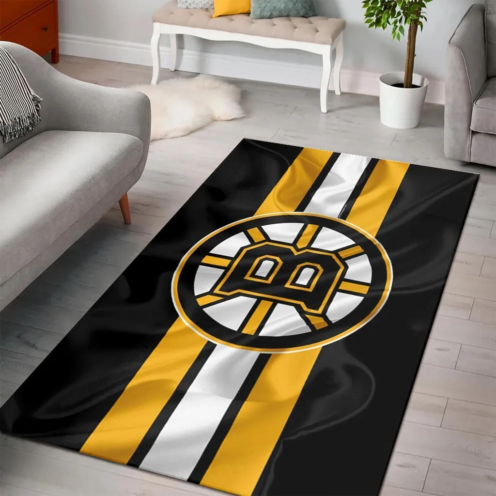Striped Area Rug Modern Living Room Decor Black and Green