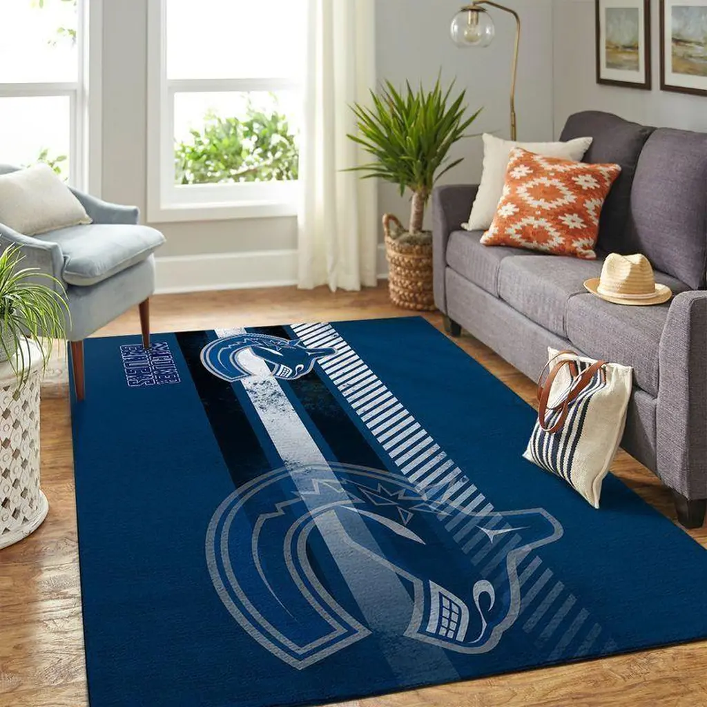 Striped Modern Rug for Living Room and Home Decor Blue and White