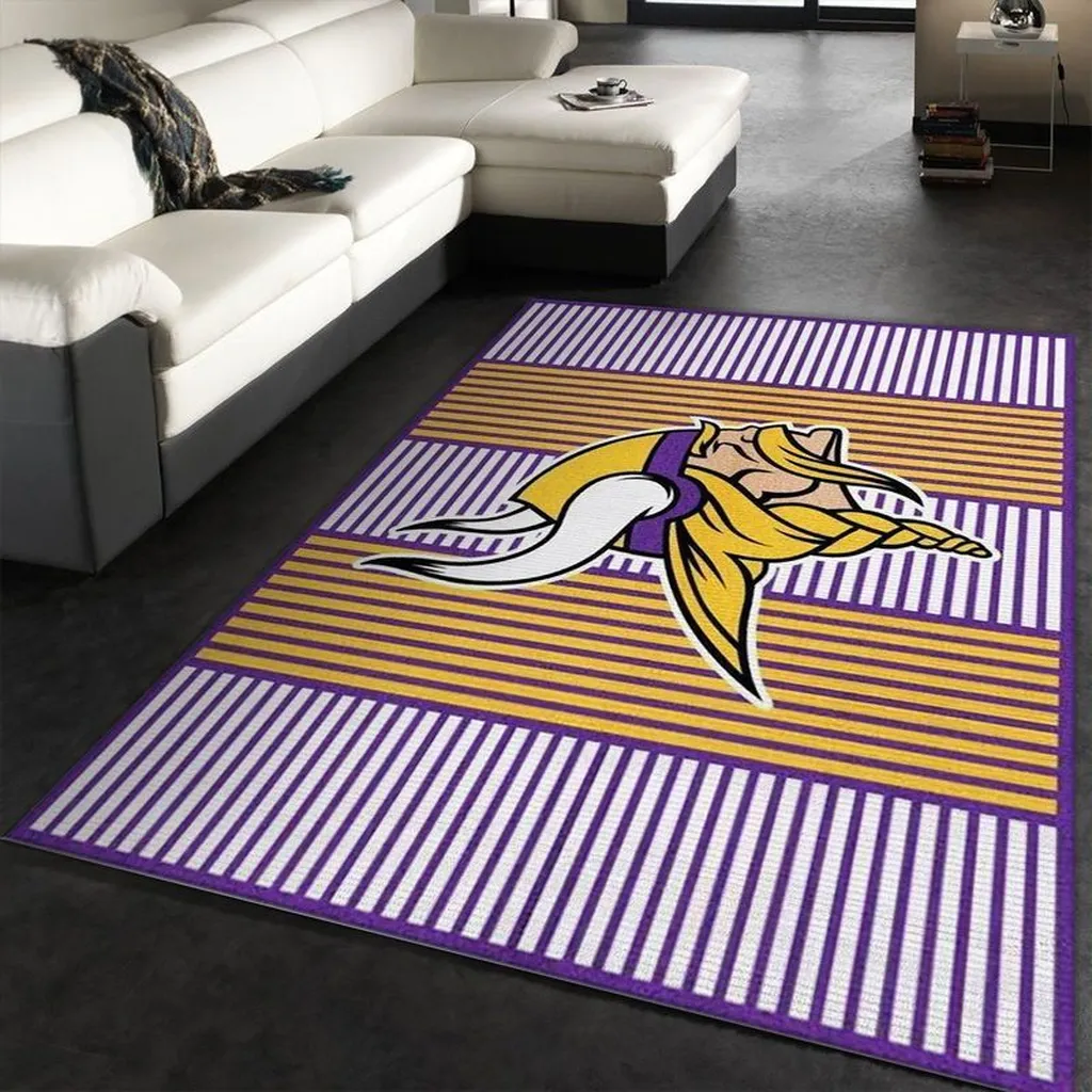 Striped Viking Rug for Stylish Modern Living Room Purple and Yellow