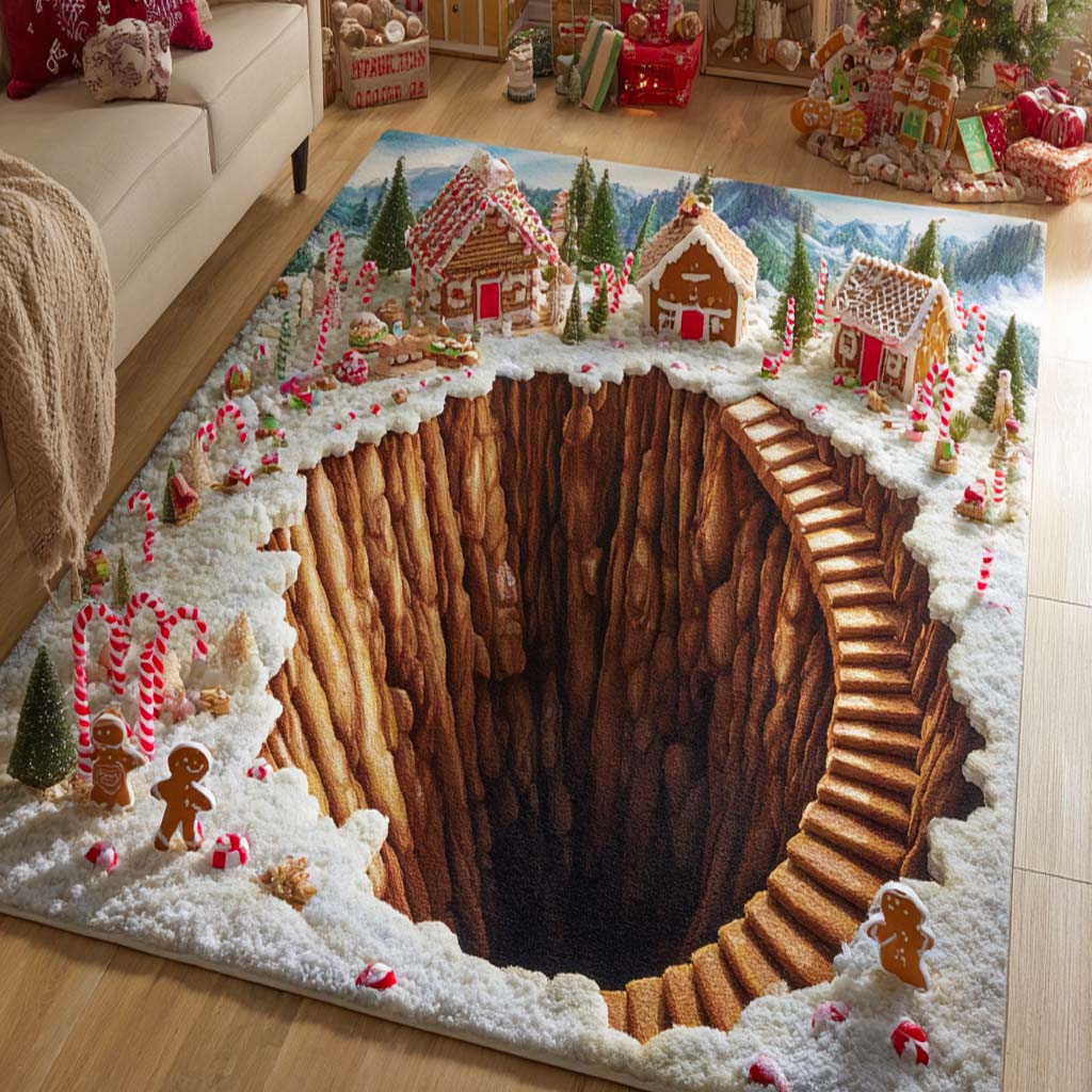 Sugar Hill Chalet Area Rug - Non-Slip Washable 3D Print Rug for Living Room & BedroomTVC2108111