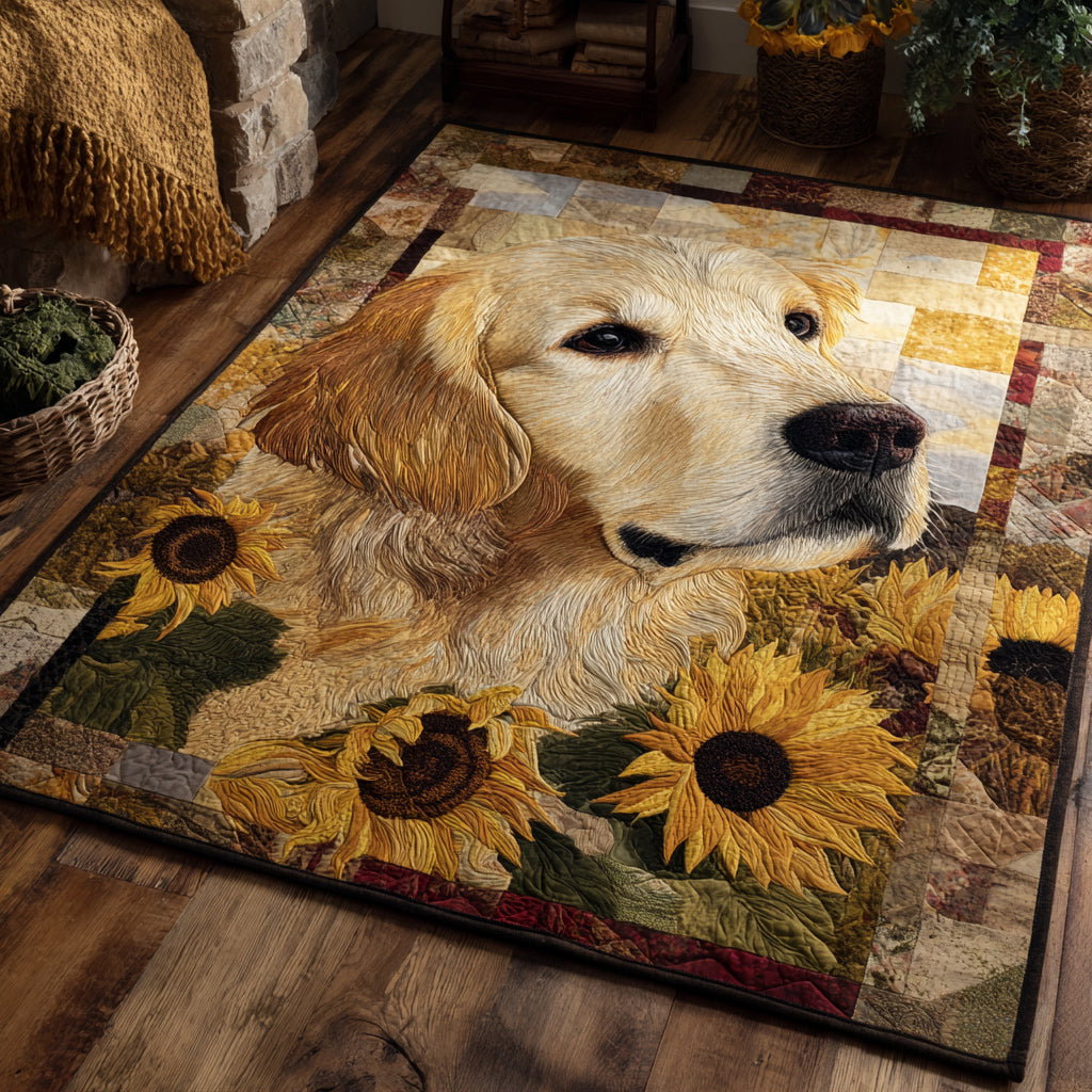 Sunny Golden Retriever Area Rug - Non-Slip Washable 3D Print Rug for Living Room & BedroomTVC2108108