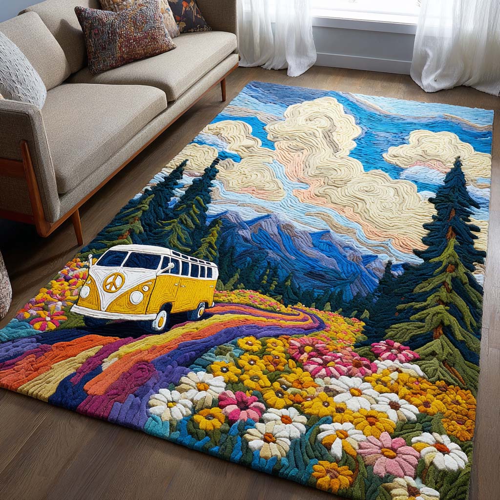Sunny Journey Area Rug - Non-Slip Washable 3D Print Rug for Living Room & BedroomTVC2108108