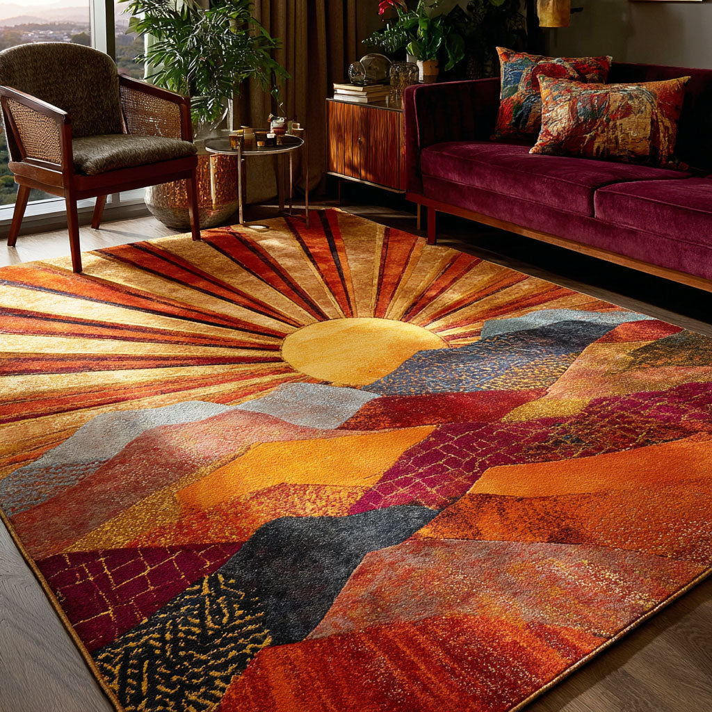 Sunny Rhythm Area Rug - Non-Slip Washable 3D Print Rug for Living Room & BedroomTVC2108108