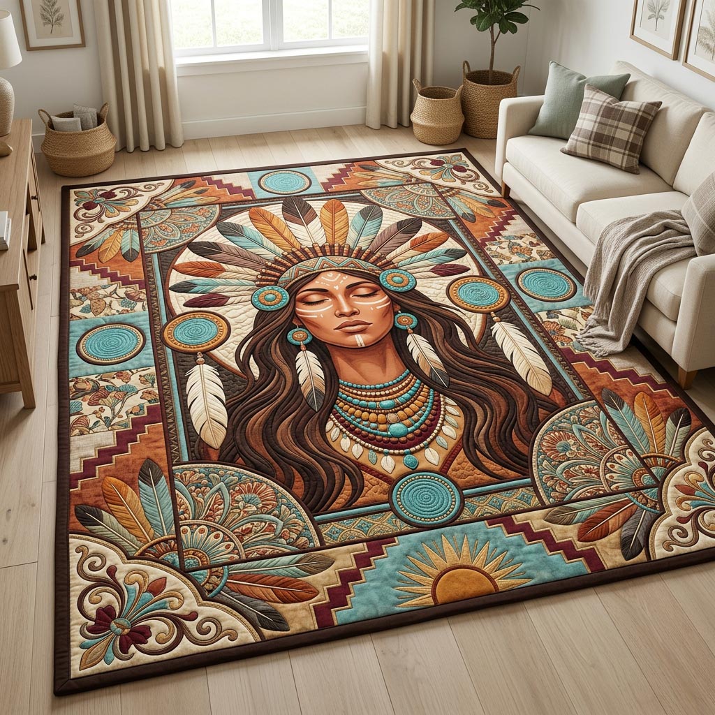 Sunrise Feather Dreamer Area Rug - Non-Slip Washable 3D Print Rug for Living Room & BedroomTVC210863