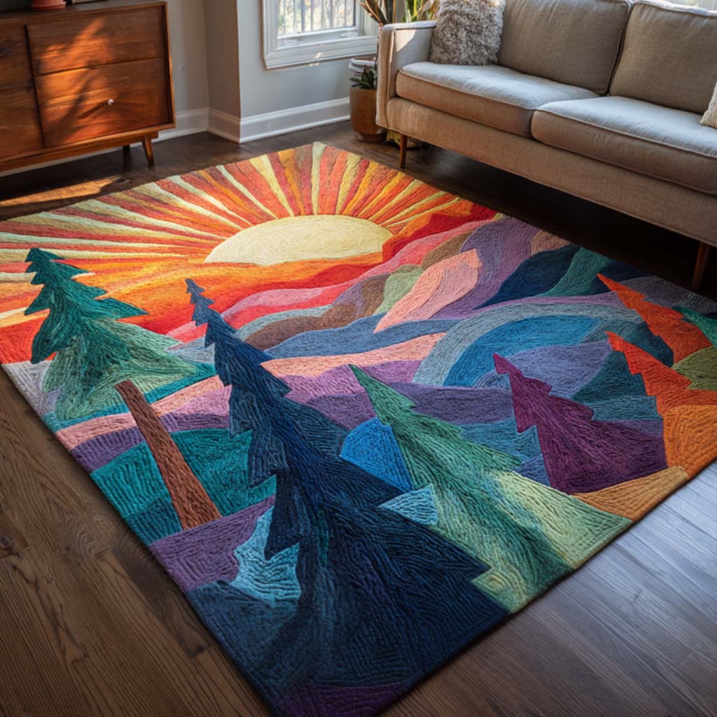 Sunrise Hills Area Rug - Non-Slip Washable 3D Print Rug for Living Room & BedroomTVC2108108