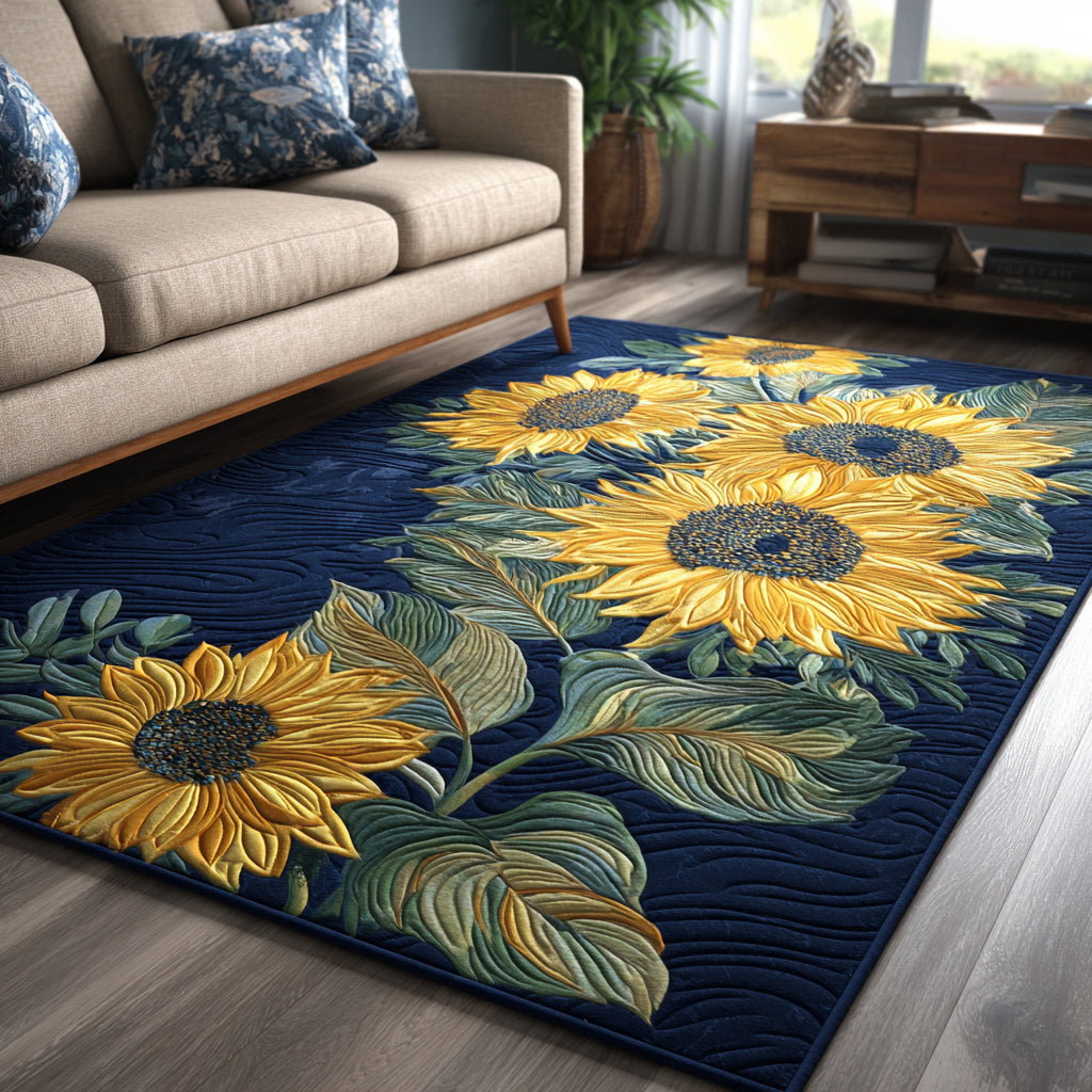 Sunrise Sunflower Area Rug - Non-Slip Washable 3D Print Rug for Living Room & BedroomTVC2108107