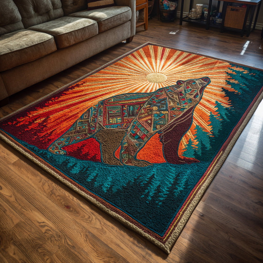 Sunrise Wander Area Rug - Non-Slip Washable 3D Print Rug for Living Room & BedroomTVC2108107