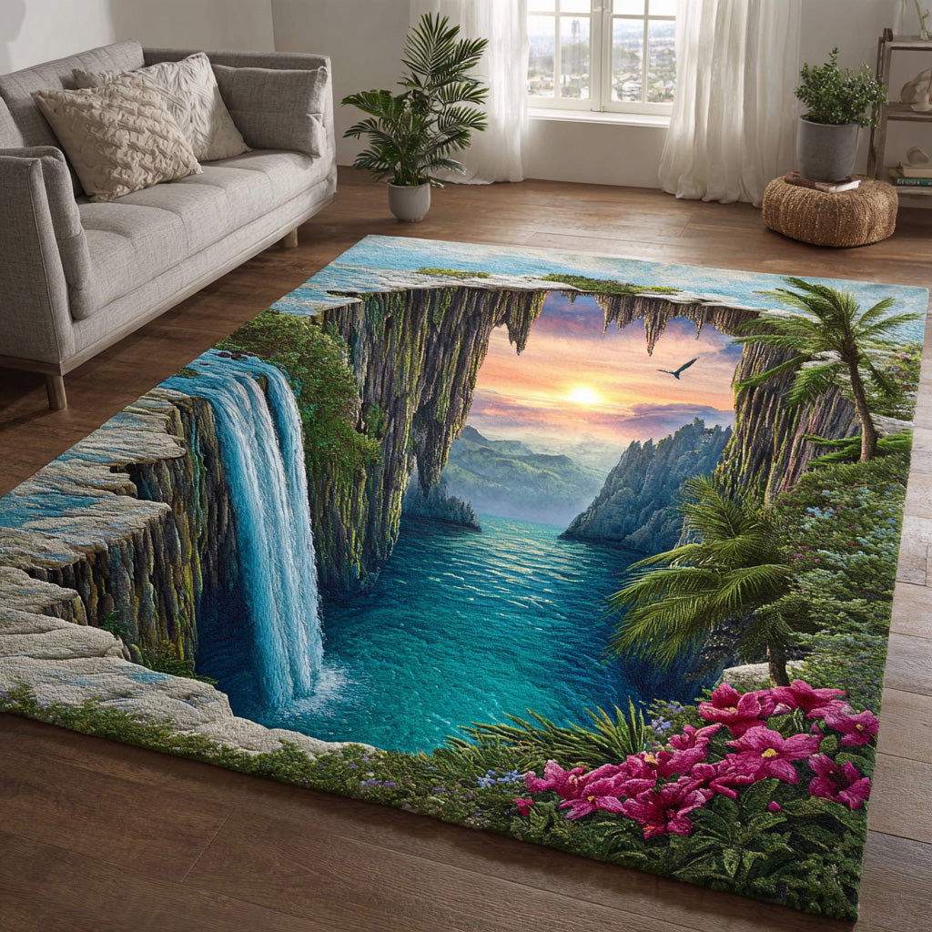 Sunset Arch Area Rug - Non-Slip Washable 3D Print Rug for Living Room & BedroomTVC2108106