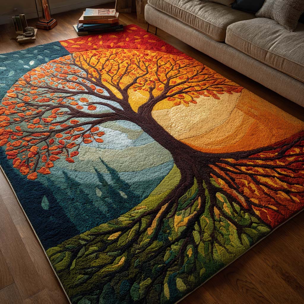Sunset Balance Area Rug - Non-Slip Washable 3D Print Rug for Living Room & BedroomTVC2108106