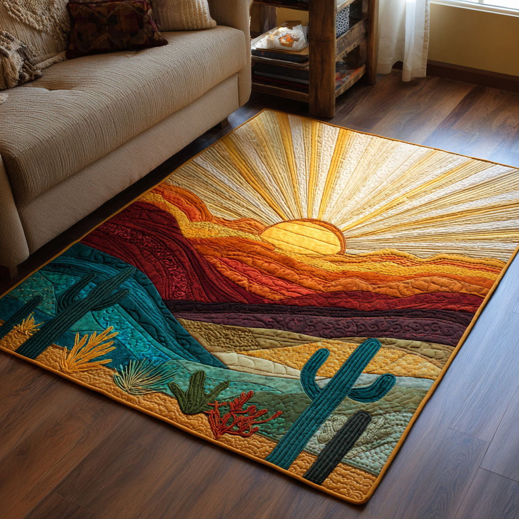 Sunset Cactus Area Rug - Non-Slip Washable 3D Print Rug for Living Room & BedroomTVC2108106