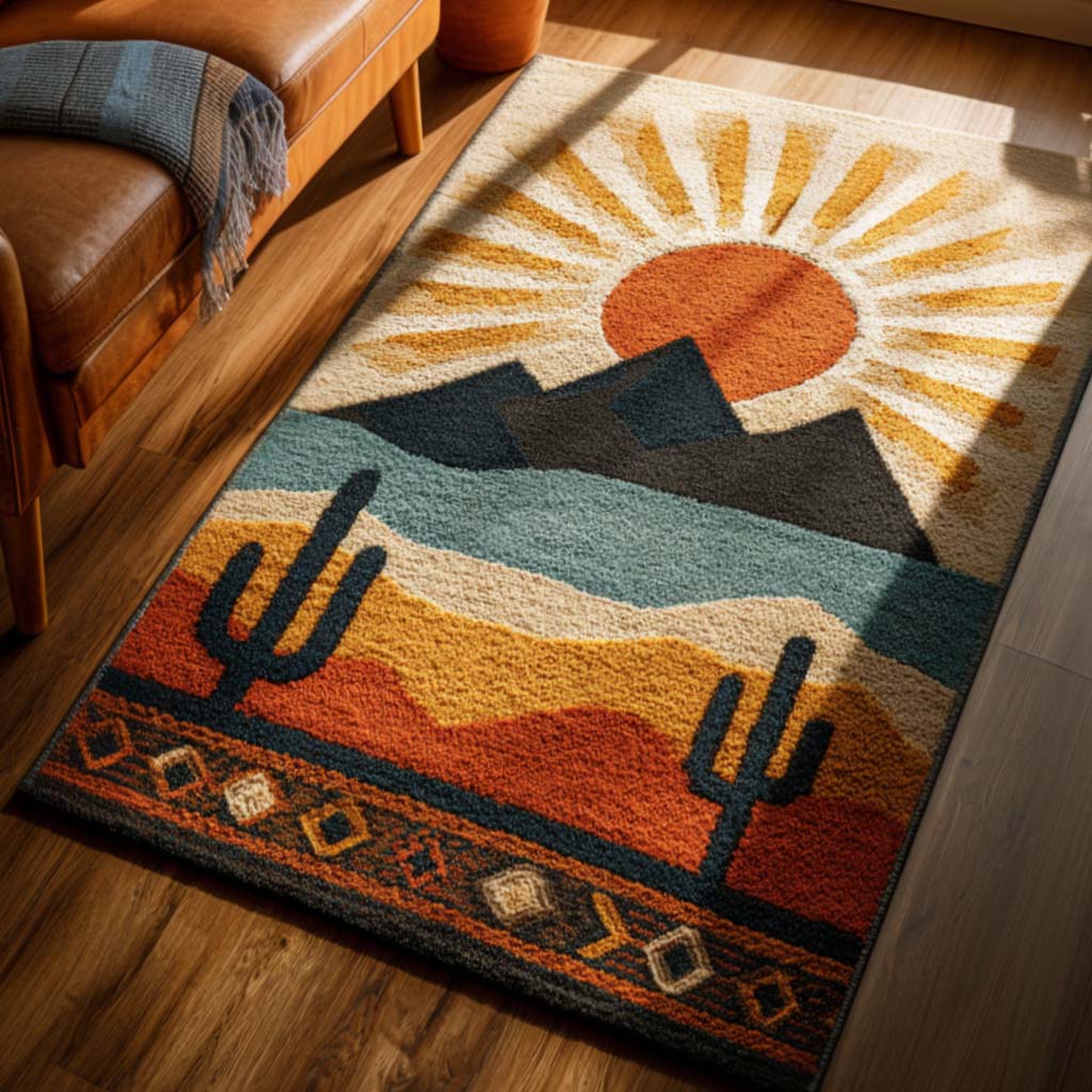 Sunset Horizon Area Rug - Non-Slip Washable 3D Print Rug for Living Room & BedroomTVC2108105