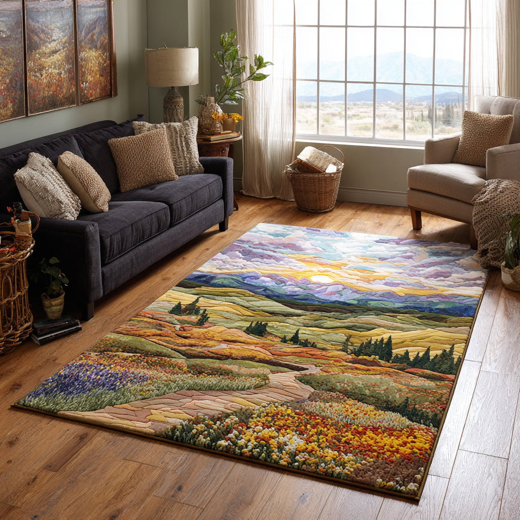 Sunset Valley Area Rug - Non-Slip Washable 3D Print Rug for Living Room & BedroomTVC2108104