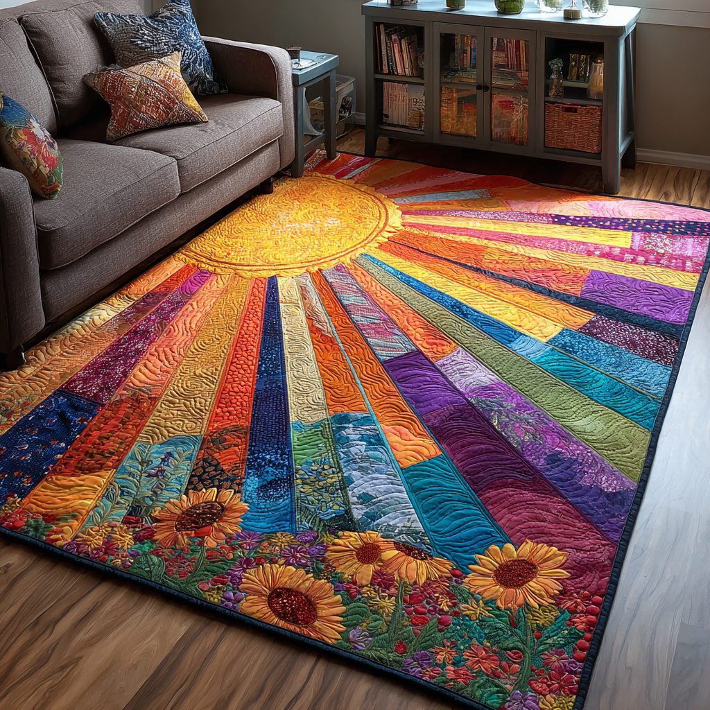 Sunshine Area Rug - Non-Slip Washable 3D Print Rug for Living Room & BedroomTVC2108104