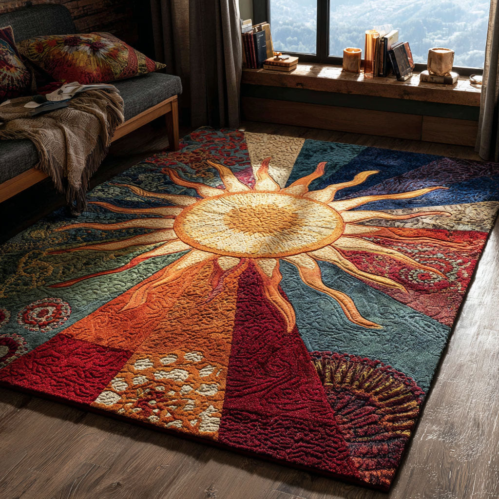 Sunshine Harmony Area Rug - Non-Slip Washable 3D Print Rug for Living Room & BedroomTVC2108104