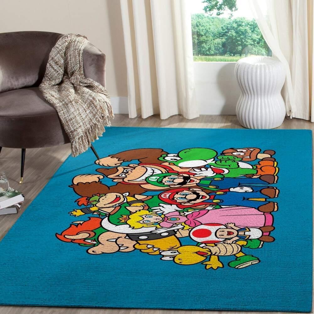 Super Mario Area Rug Nintendo Video Game Carpet Gamer