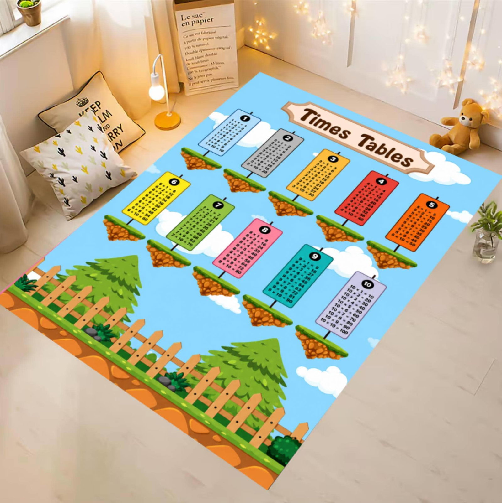 Table Rug Kids Rug Rug with Vermenigvuldigingstabel Educational Classroom DecorTVC1708367