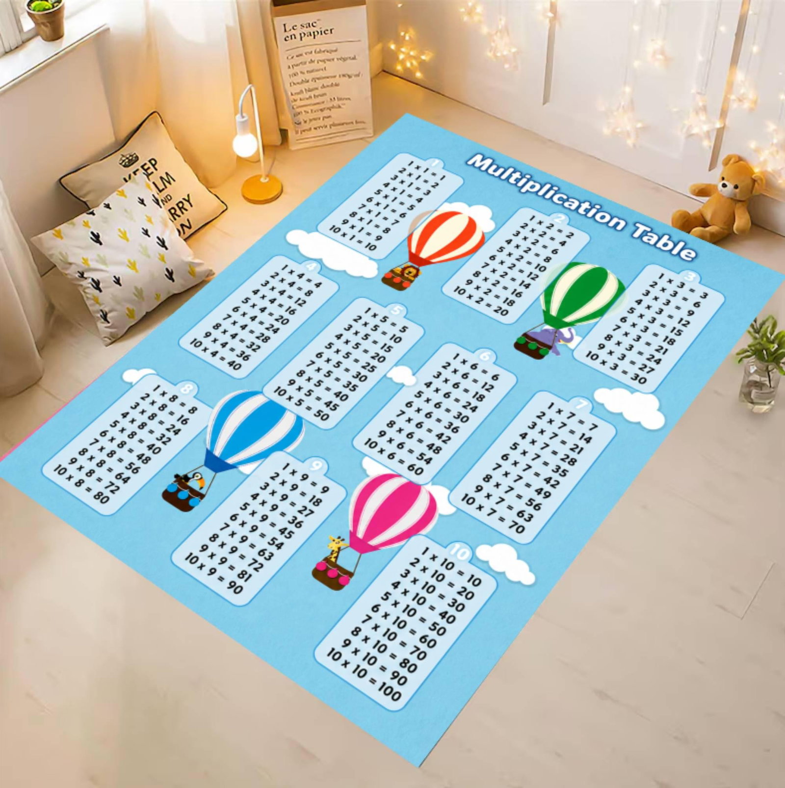 Tafel of Multiplication for Kids Educational Classroom Rug Playroom RugTVC1708367