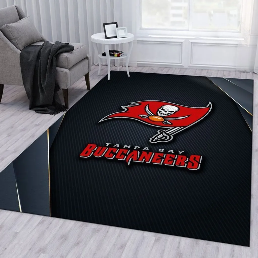 Tampa Bay Buccaneers Rug - Area Perfect for Home Decor Black and Red