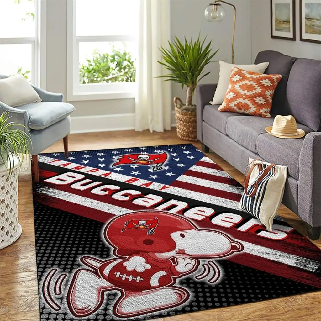 Tampa Bay Buccaneers Rug - Football Fan Area for Home Black and Red