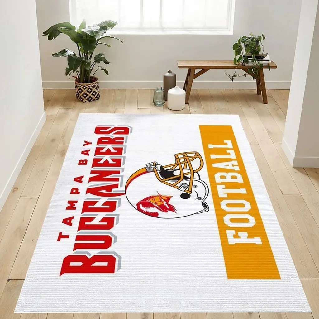 Tampa Bay Buccaneers Rug - Football Team Area Red and White