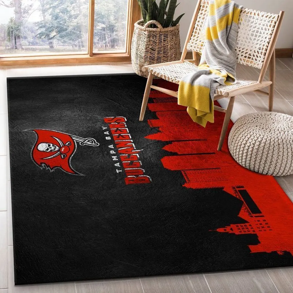Tampa Bay Buccaneers Rug - NFL Fan Floor Mat Colors Black and Red