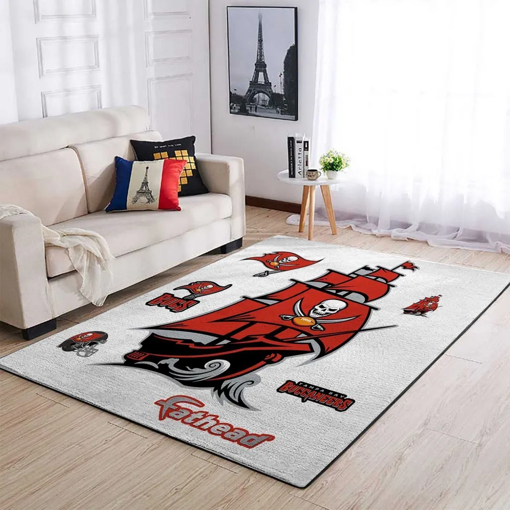 Tampa Bay Buccaneers Rug - NFL Football Area Carpet Black and Red