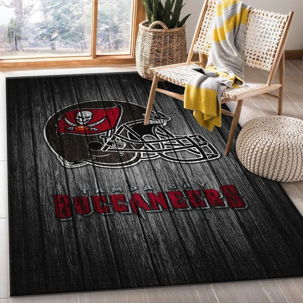 Tampa Bay Buccaneers Rug - NFL Football Decor Mat Black and Red