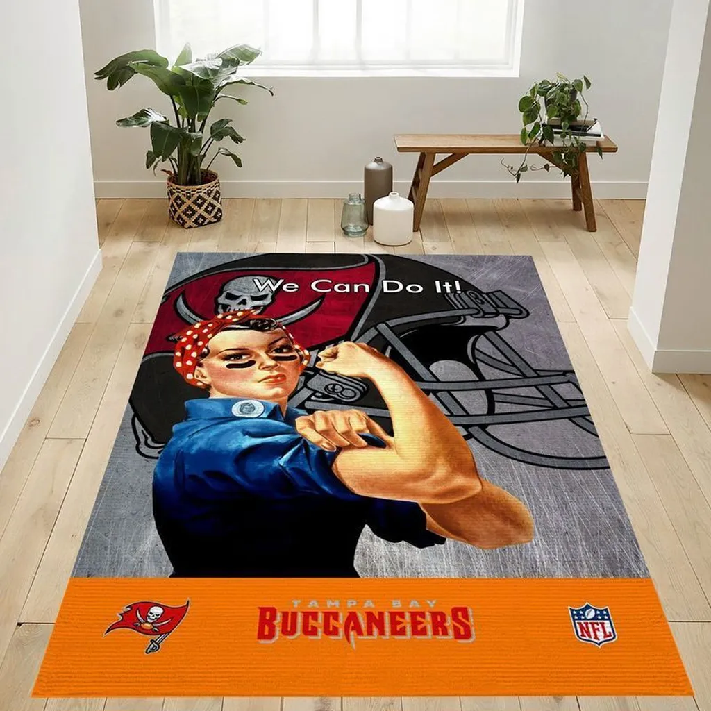 Tampa Bay Buccaneers Rug - NFL Inspired Floor Blue and Orange