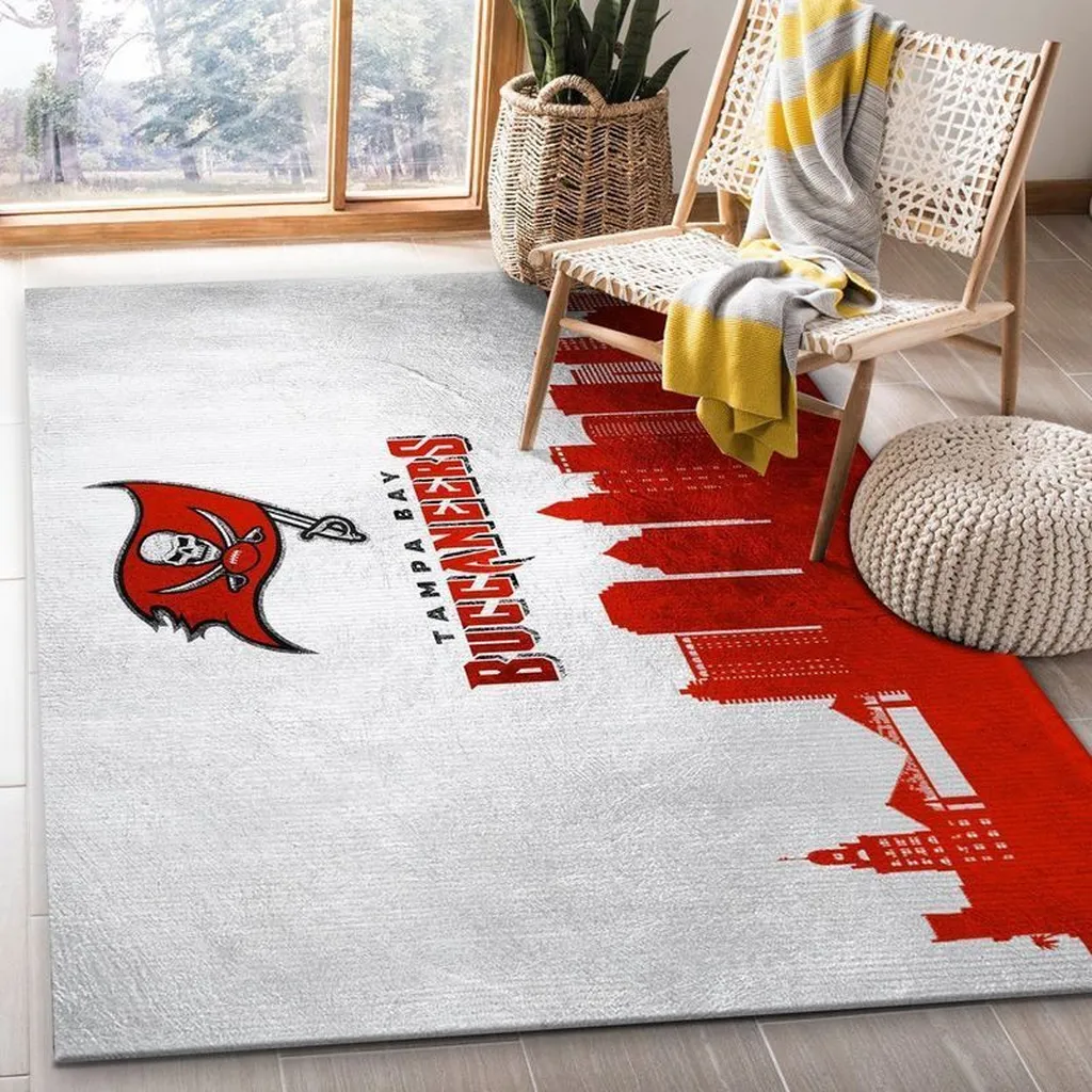 Tampa Bay Buccaneers Rug - NFL Team Area Carpet Red and White