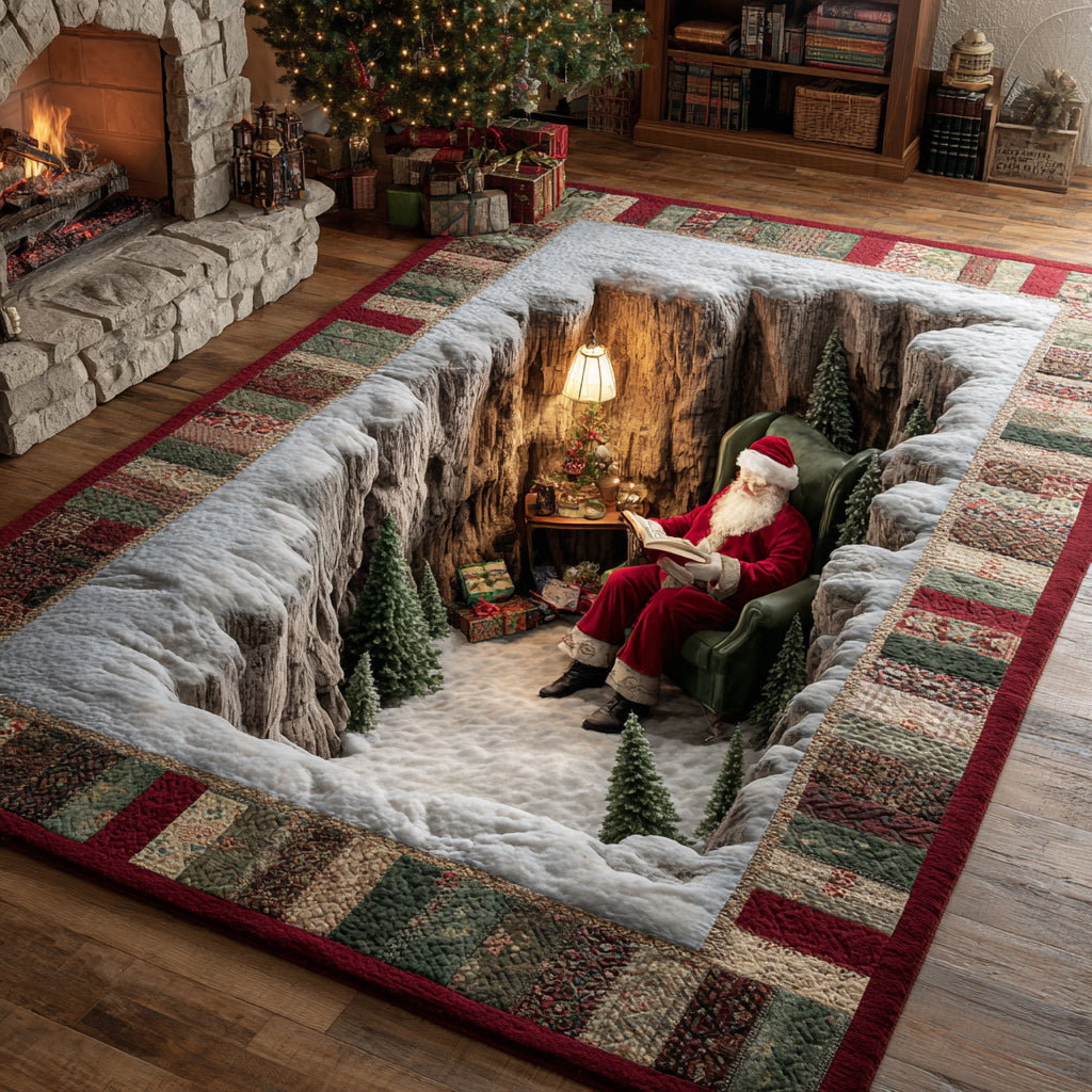 Tavern Santa Claus Christmas Area Rug - Non-Slip Washable 3D Print Rug for Living Room & BedroomTVC2108104