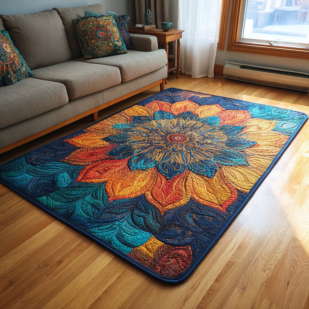 Teal Mosaic Area Rug - Non-Slip Washable 3D Print Rug for Living Room & BedroomTVC2108104