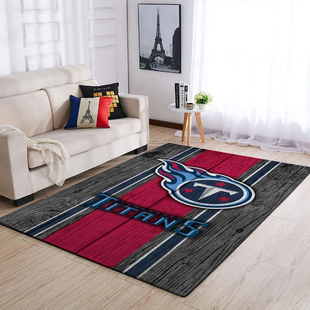 Tennessee Titans Rug - Area for Living Room Decor Blue and Red