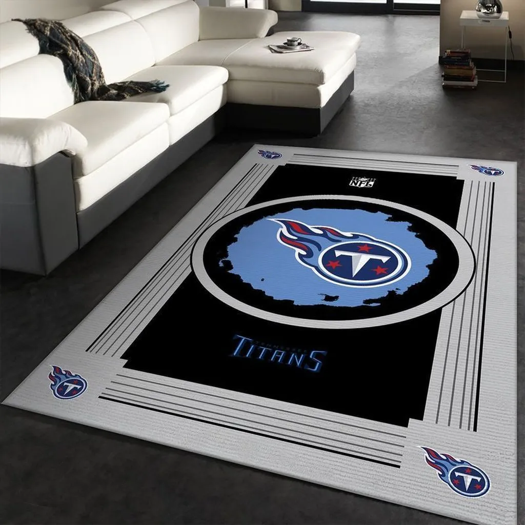 Tennessee Titans Rug - Area for Living Room Decoration Black and Blue