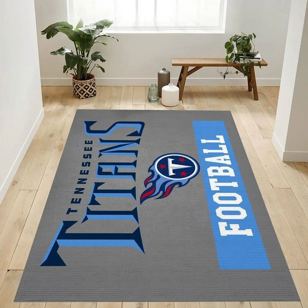 Tennessee Titans Rug - Football Ideal for Fans Blue and Gray