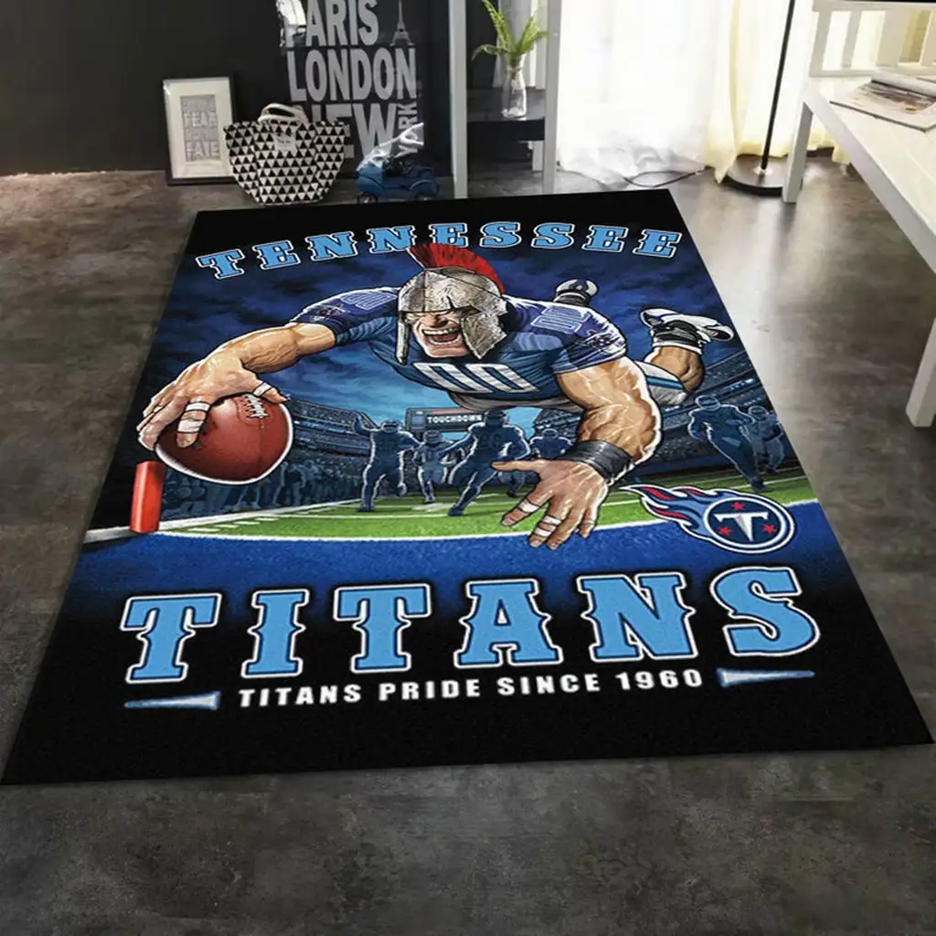 Tennessee Titans Rug - Football Team Pride Decorative Black and Blue