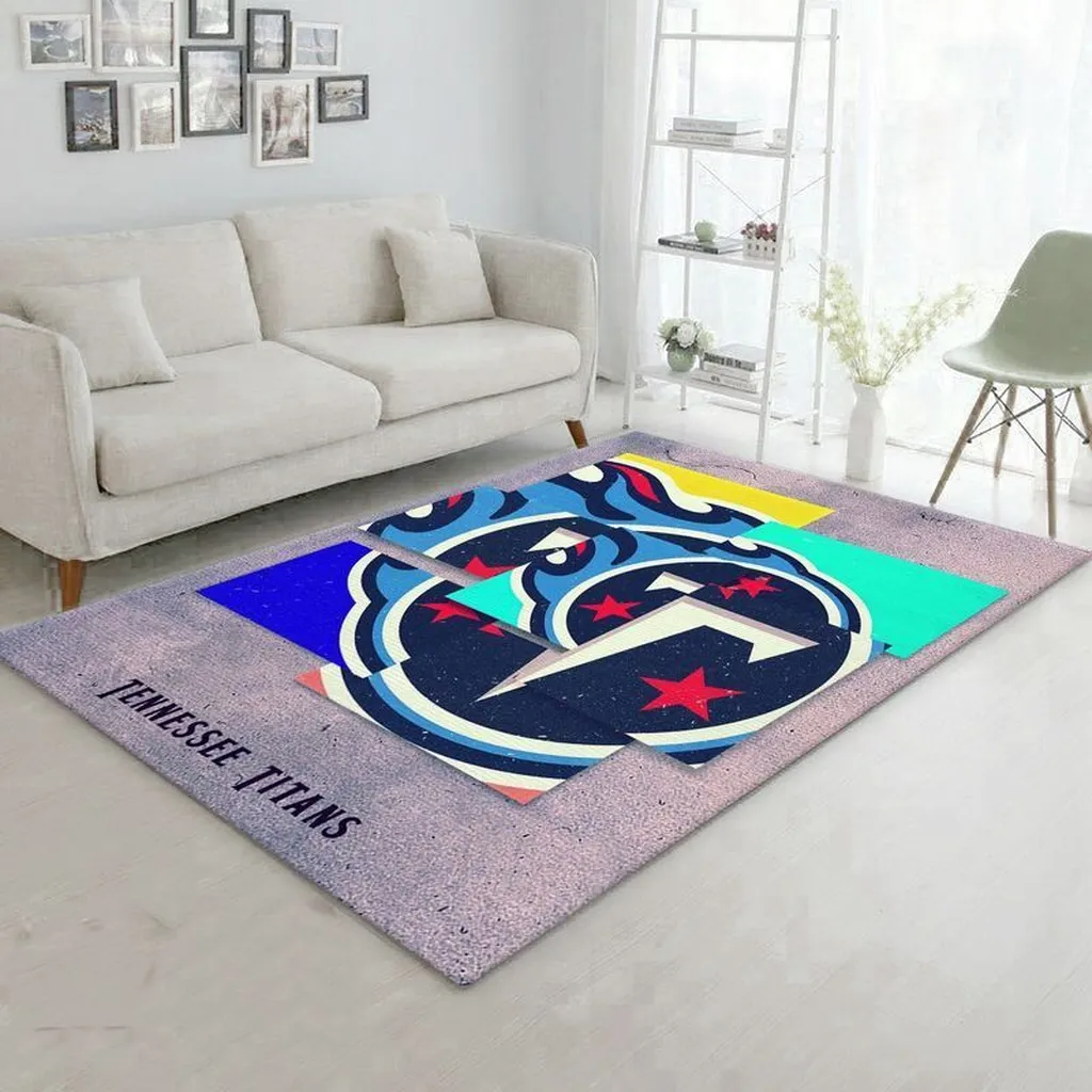 Tennessee Titans Rug - for Living Room Home Decor Blue and Red