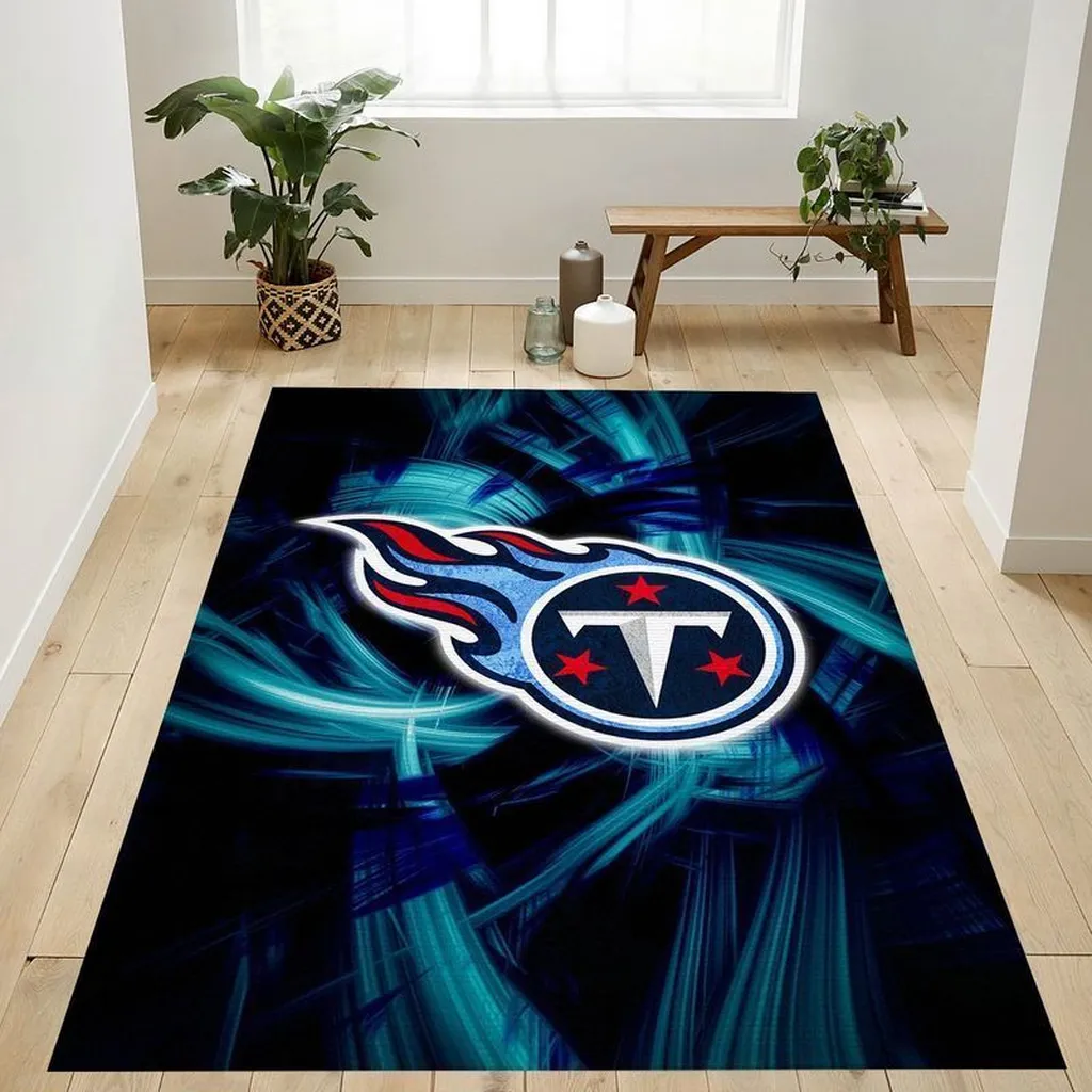 Tennessee Titans Rug - NFL Football Area for Fans Blue and Red