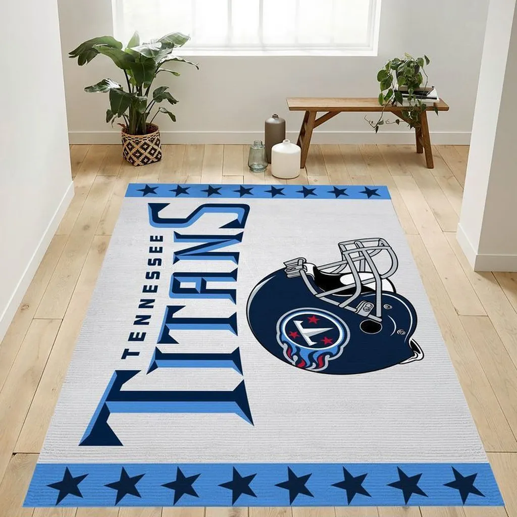 Tennessee Titans Rug - NFL Football Team Decorative Blue and White