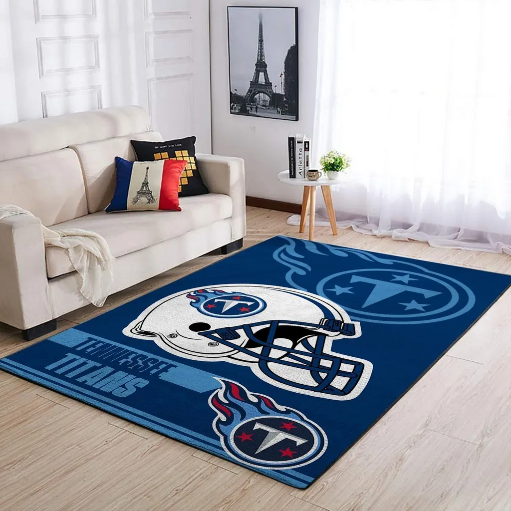 Tennessee Titans Rug - NFL Helmet Area for Fans Blue and White