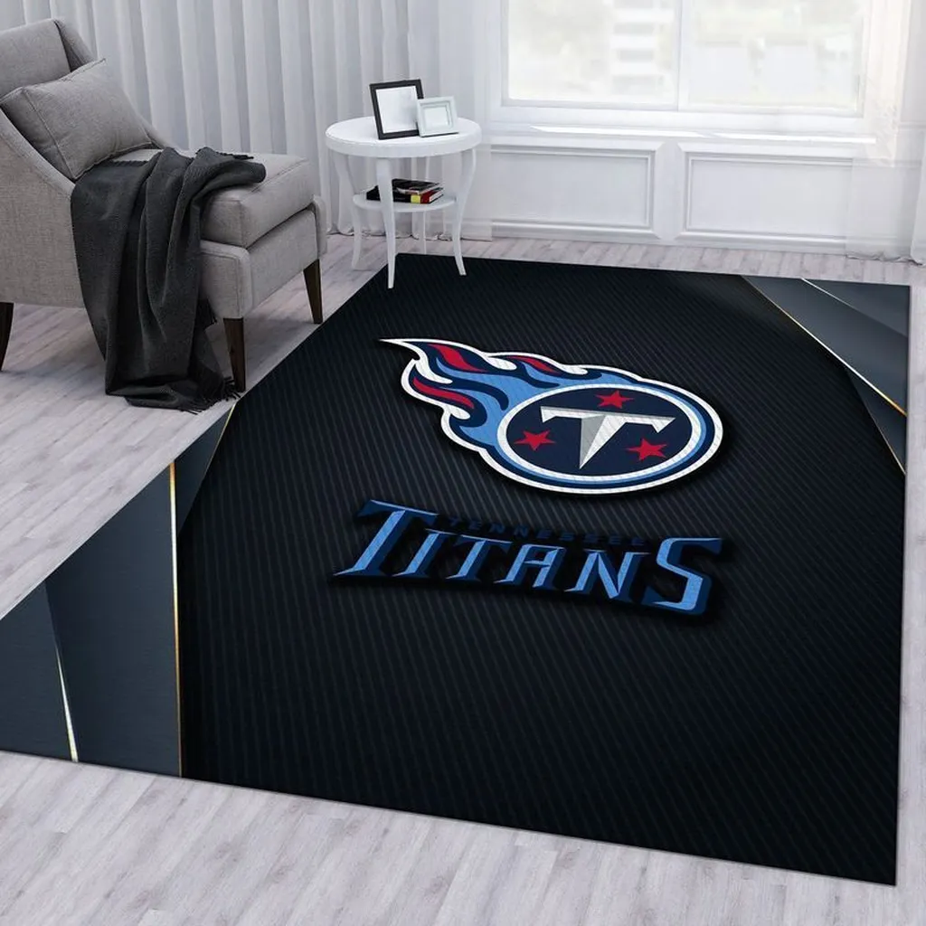Tennessee Titans Rug - NFL Team Logo for Fans Black and Blue