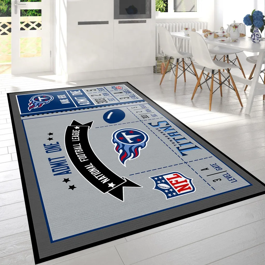 Tennessee Titans Rug - NFL Ticket Style Fan Area Blue and Gray