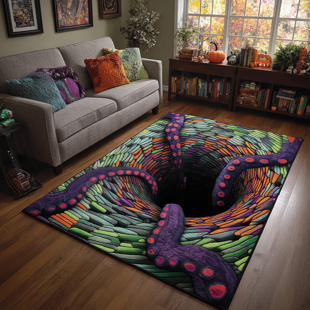 Tentacle Abyss Area Rug - Non-Slip Washable 3D Print Rug for Living Room & BedroomTVC2108103