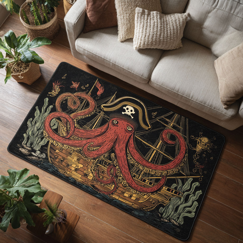 Tentacle Treasure Area Rug - Non-Slip Washable 3D Print Rug for Living Room & BedroomTVC2108103
