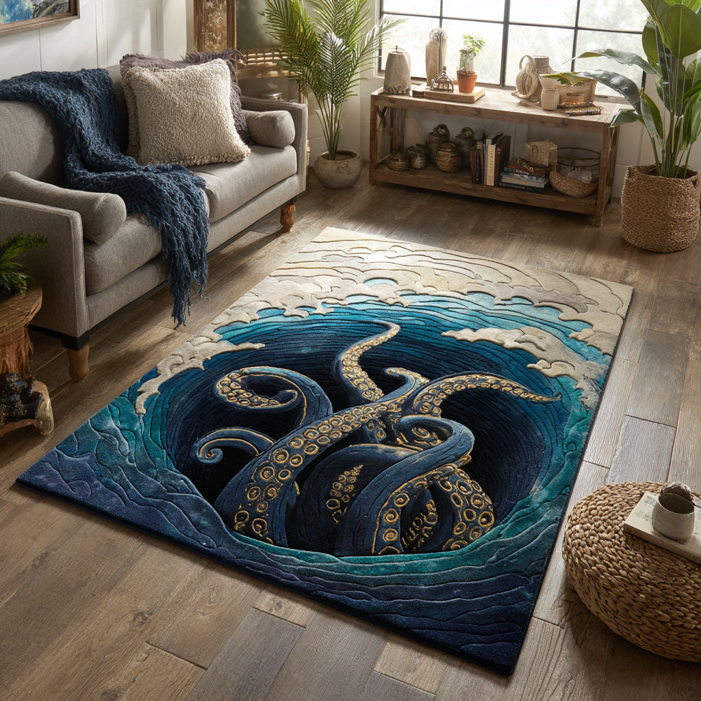 Tentacles Of Mystery Area Rug - Non-Slip Washable 3D Print Rug for Living Room & BedroomTVC2108103
