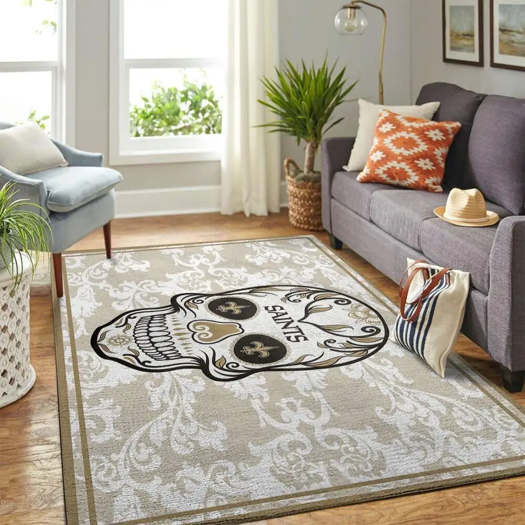 Text Print Rug for Stylish Living Room Decor Beige and Black