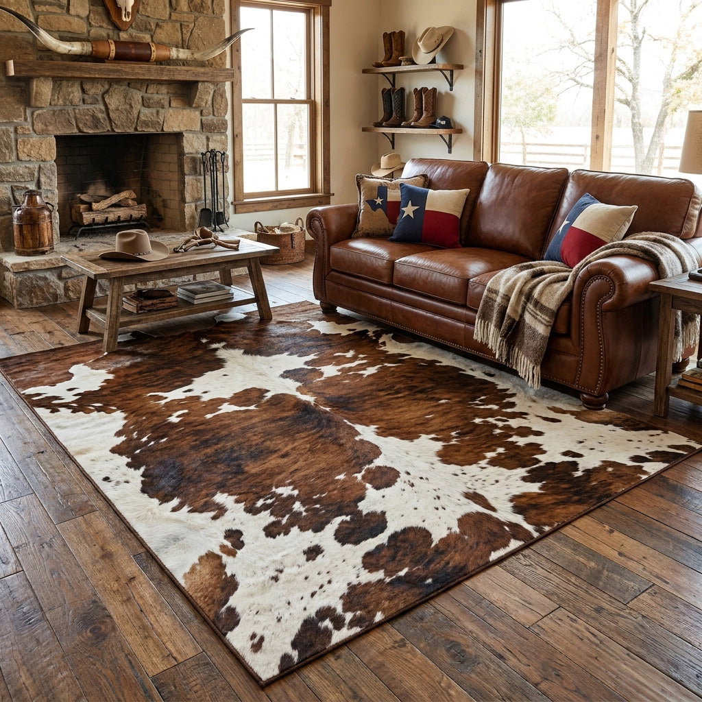 The Rustic Rodeo Area Rug - Non-Slip Washable 3D Print Rug for Living Room & BedroomTVC2108103