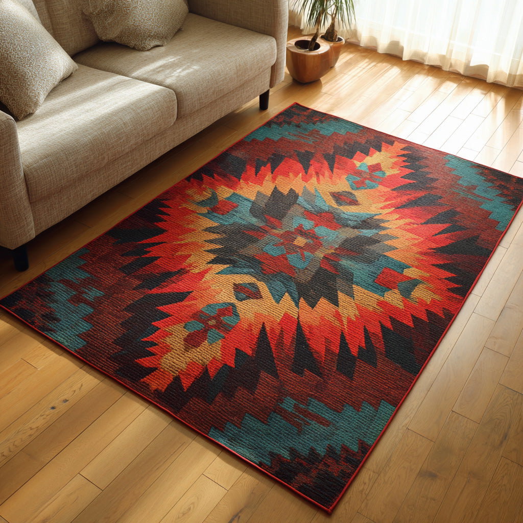 Thunderbird Blue Cardinal Area Rug - Non-Slip Washable 3D Print Rug for Living Room & BedroomTVC2108103