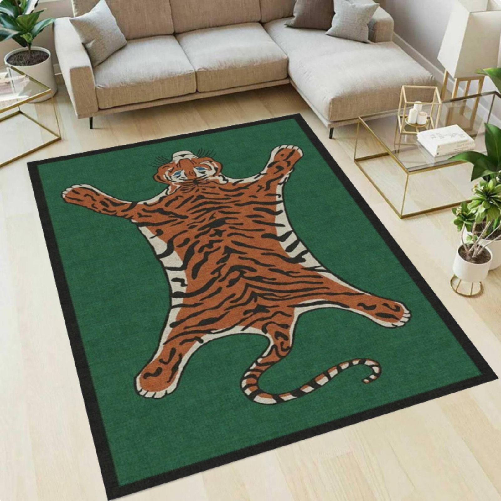 Tiger Animal Print Area Rug, Jungle Safari DecorTVC1708396