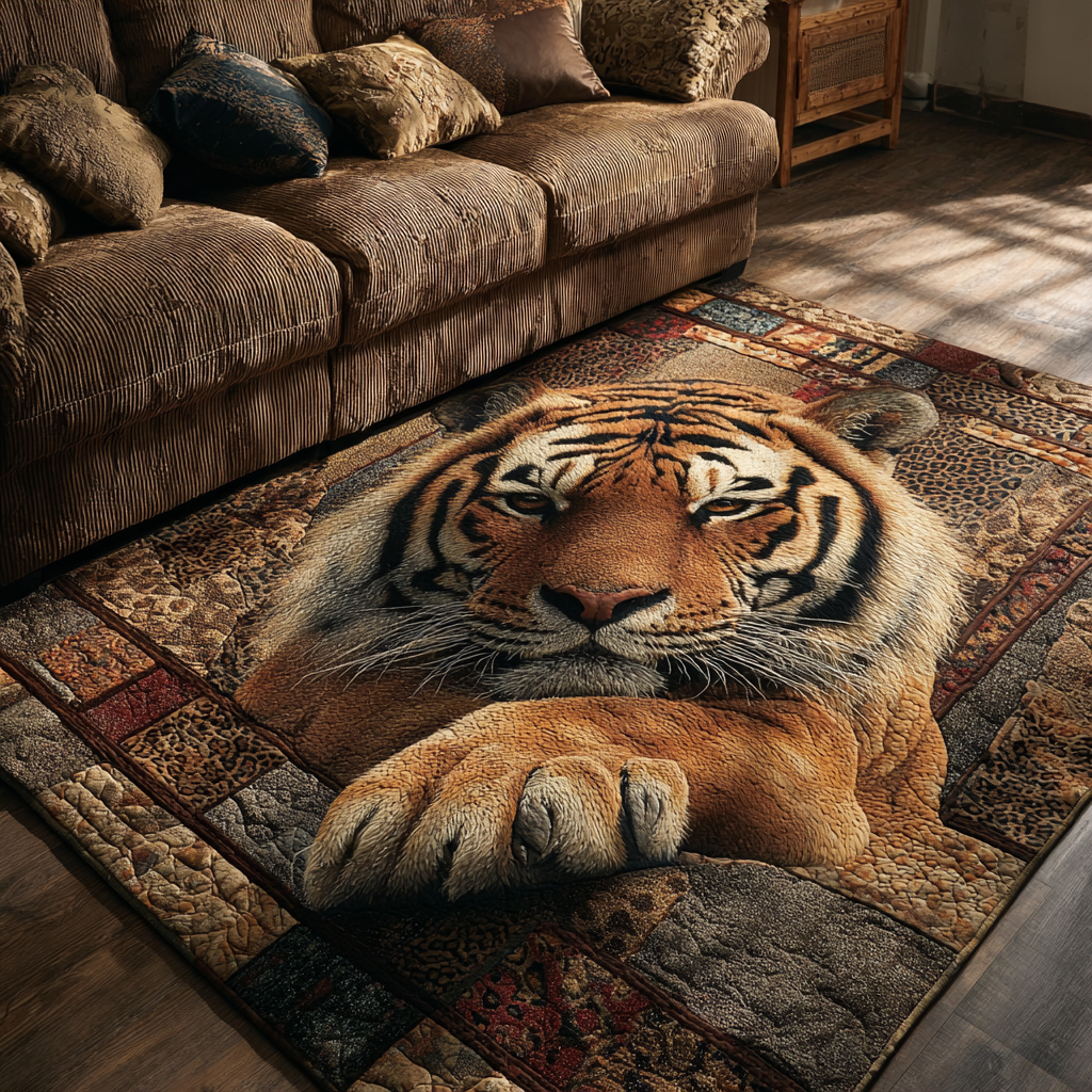 Tiger Heart Area Rug - Non-Slip Washable 3D Print Rug for Living Room & BedroomTVC2108103